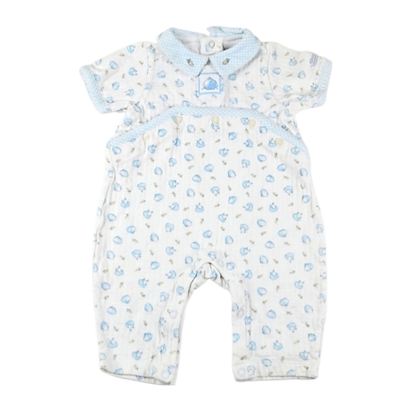 Vintage Quality Bunny and Carrot Collar Embroidered Onsie Jumpsuit, 3-6 Months